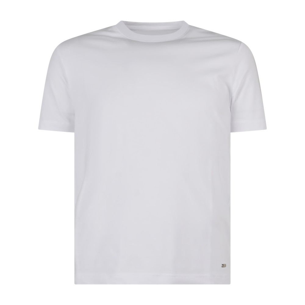 Markup - T-shirt girocollo bianca in cotone logo metallo regular fit per uomo |