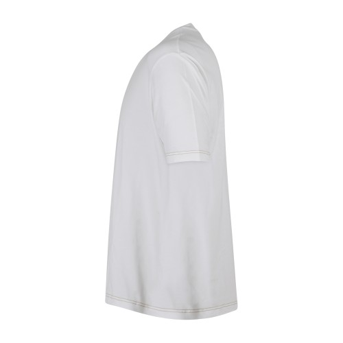 Dsquared2 - T-shirt girocollo bianca in cotone patch logo per uomo | 2