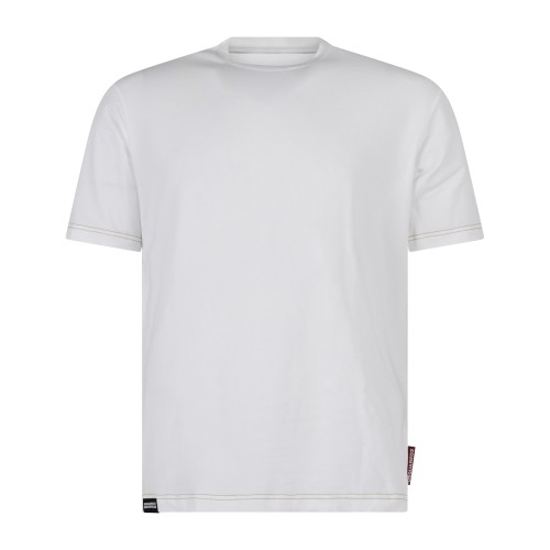 Dsquared2 - T-shirt girocollo bianca in cotone patch logo per uomo |