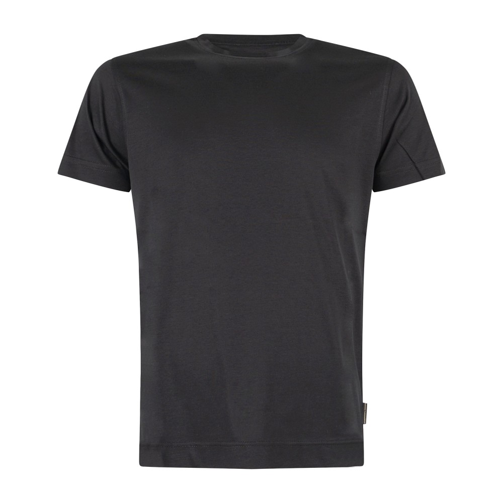 Daniele Alessandrini - T-shirt girocollo nera in cotone per uomo | da127t013