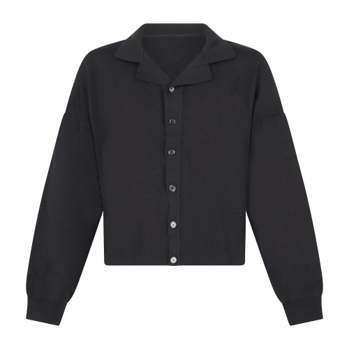 Marsem - Cardigan nero in viscosa crop fit per uomo | mrsm211 viscosa 090 nero