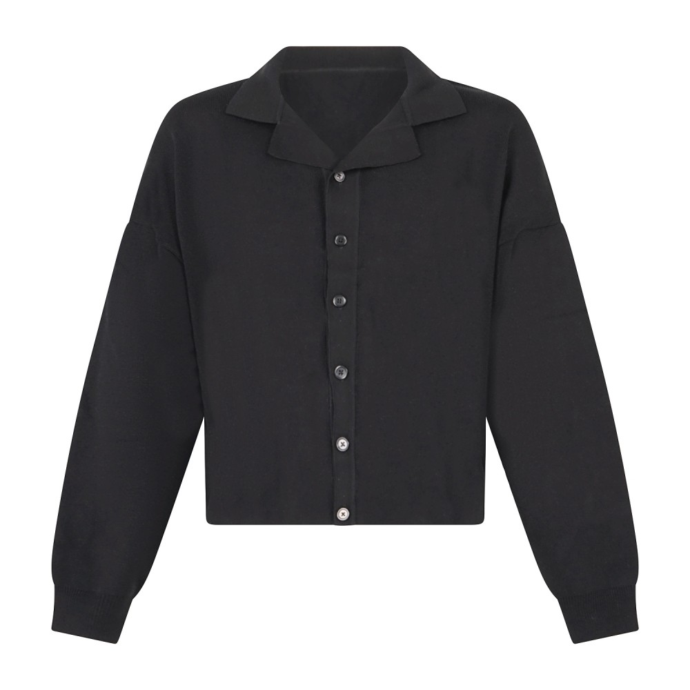 Marsem - Cardigan nero in viscosa crop fit per uomo | mrsm211 viscosa 090 nero