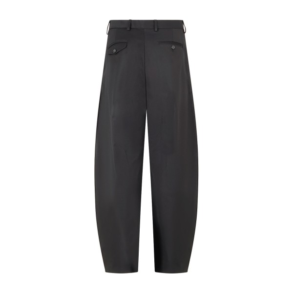 Marsem - Pantalone nero in poliviscosa con fondo a palazzo per uomo | p081 t299