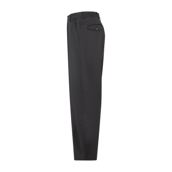 Marsem - Pantalone nero in poliviscosa con fondo a palazzo per uomo | p081 t299