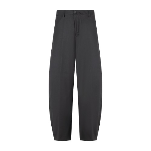 Marsem - Pantalone nero in poliviscosa con fondo a palazzo per uomo | p081 t299