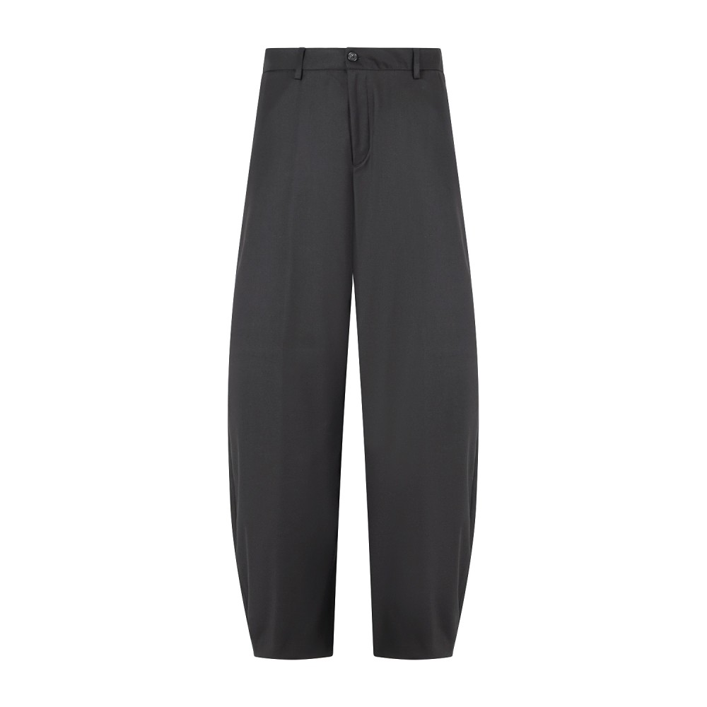 Marsem - Pantalone nero in poliviscosa con fondo a palazzo per uomo | p081 t299