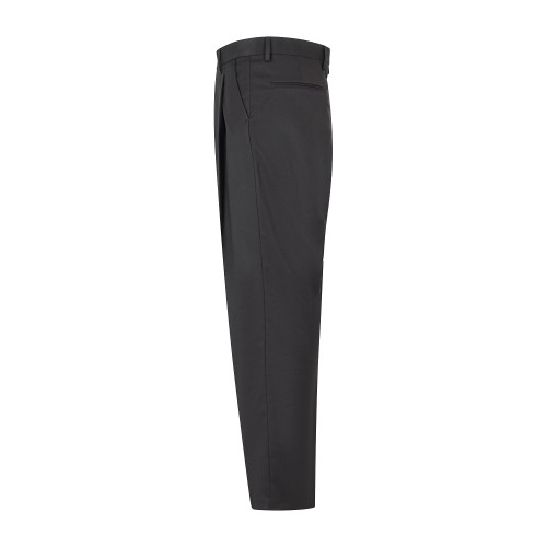 Marsem - Pantalone nero in poliviscosa con pence e fondo a palazzo per uomo | 2