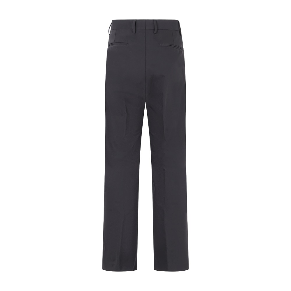 Marsem - Pantalone nero in tessuto tecnico con pence e fondo a palazzo per uomo