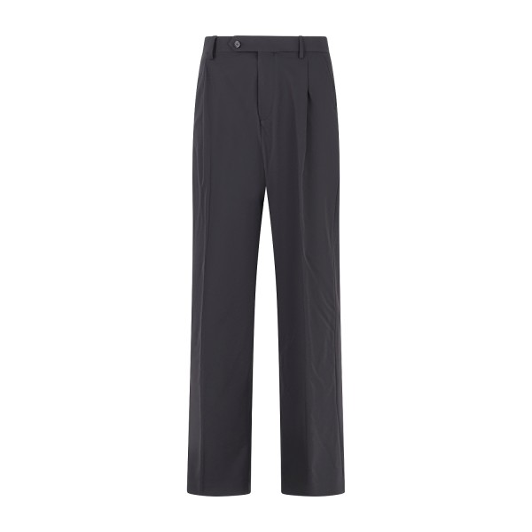 Marsem - Pantalone nero in tessuto tecnico con pence e fondo a palazzo per uomo