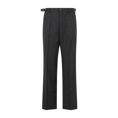 Richmond X - Pantalone Nipami nero in lana monogram all over per uomo |