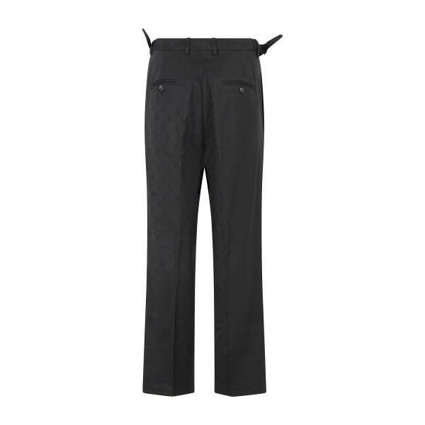 Richmond X - Pantalone Nipami nero in lana monogram all over per uomo |