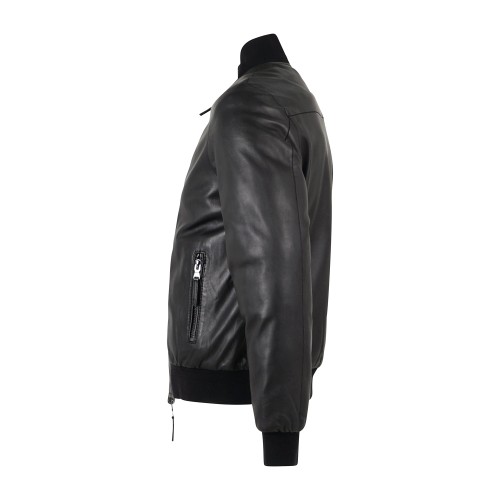 The Jack Leathers - Giubbotto nero Derek Seamless reversibile in pelle o teflon 2