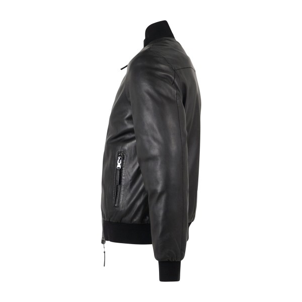 The Jack Leathers - Giubbotto nero Derek Seamless reversibile in pelle o teflon