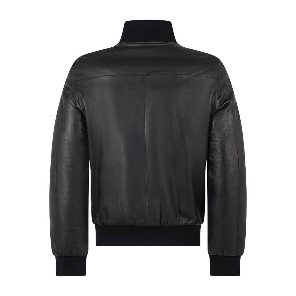 The Jack Leathers - Giubbotto nero Derek Seamless reversibile in pelle o teflon