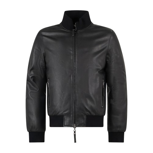 The Jack Leathers - Giubbotto nero Derek Seamless reversibile in pelle o teflon