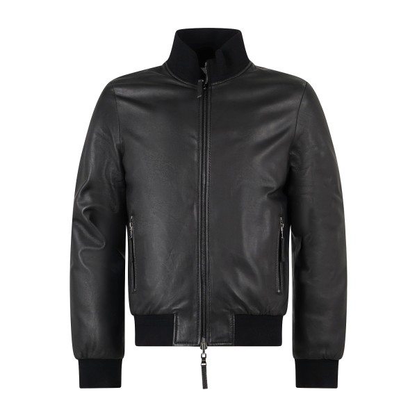 The Jack Leathers - Giubbotto nero Derek Seamless reversibile in pelle o teflon
