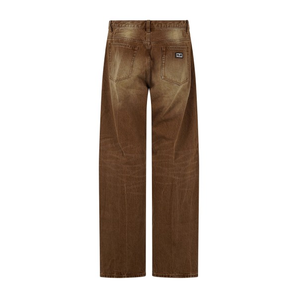 Obey - Jeans Boxcar marrone 5 tasche straight leg fit per uomo | 142010119