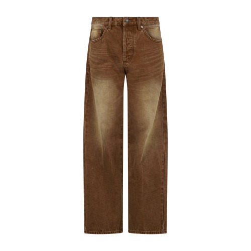 Obey - Jeans Boxcar marrone 5 tasche straight leg fit per uomo | 142010119