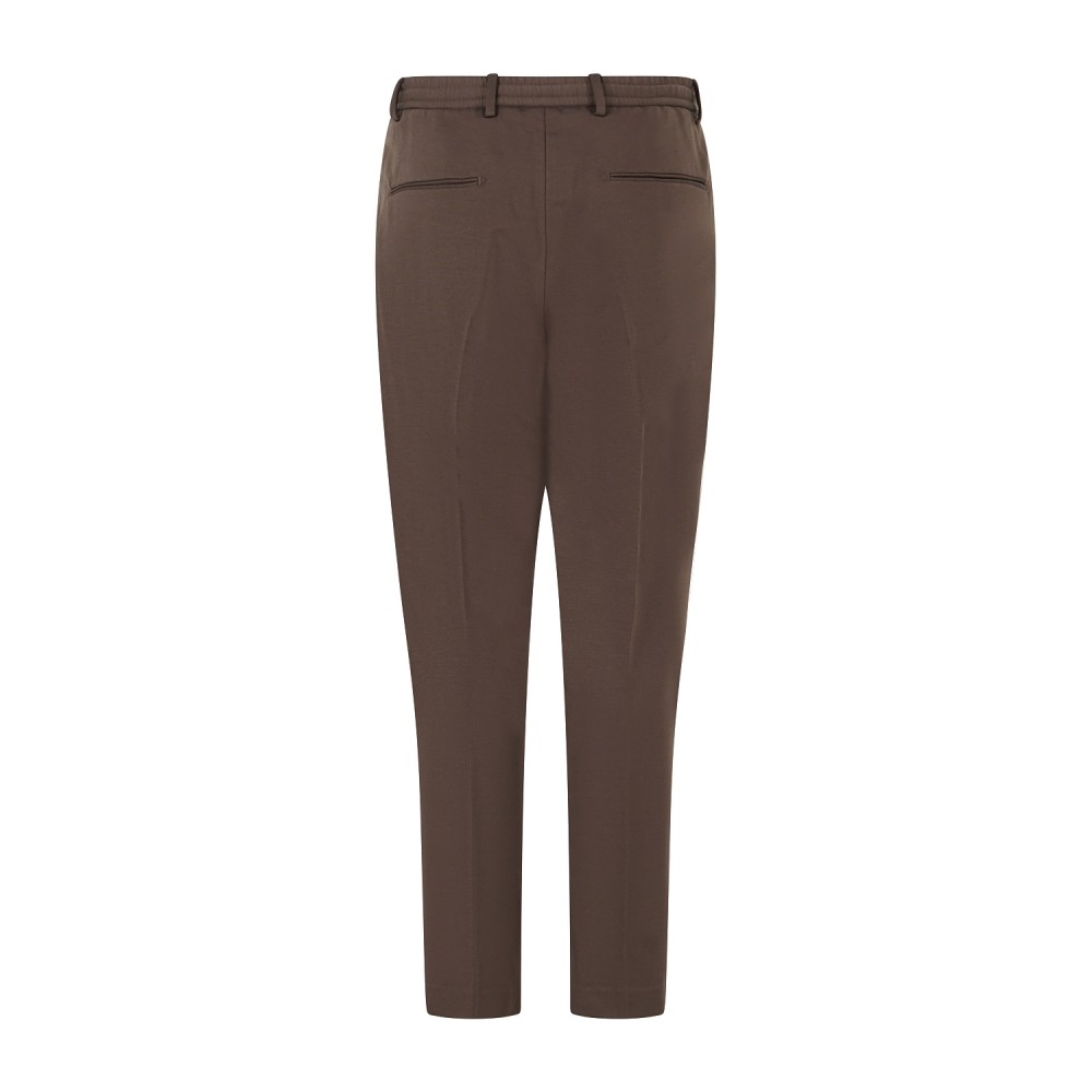 Daniele Alessandrini - Pantalone marrone con girovita elasticizzato e laccetti