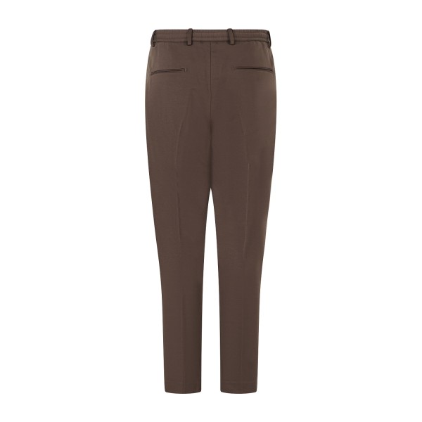 Daniele Alessandrini - Pantalone marrone con girovita elasticizzato e laccetti