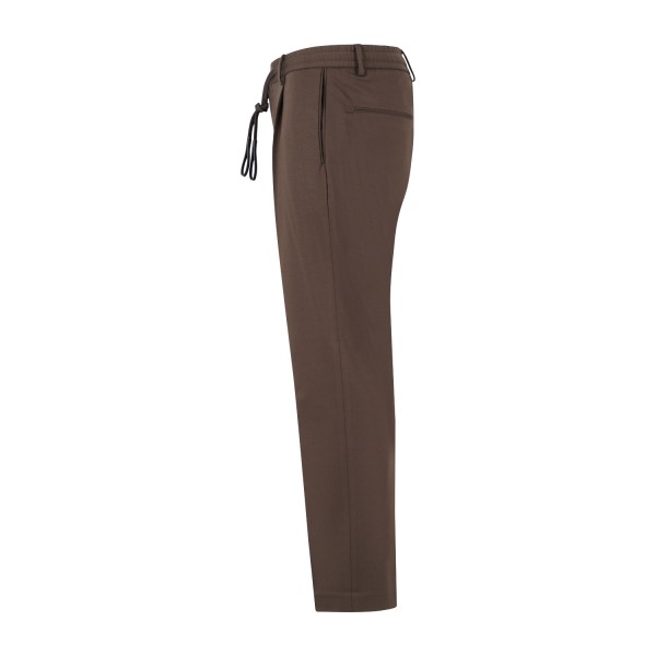 Daniele Alessandrini - Pantalone marrone con girovita elasticizzato e laccetti