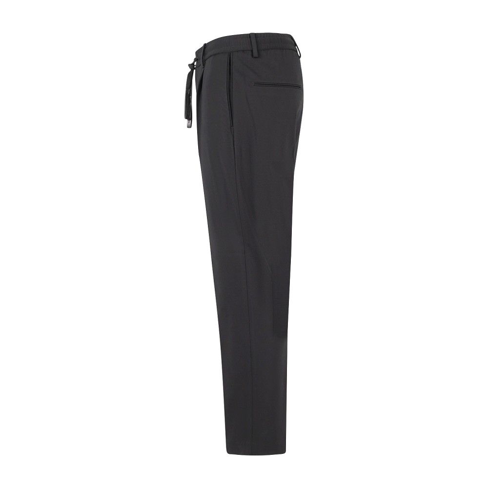 Daniele Alessandrini - Pantalone nero con girovita elasticizzato e laccetti per