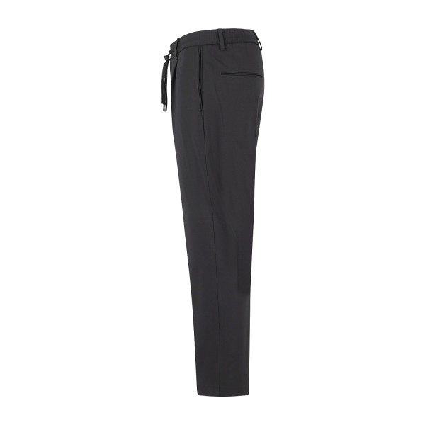 Daniele Alessandrini - Pantalone nero con girovita elasticizzato e laccetti per