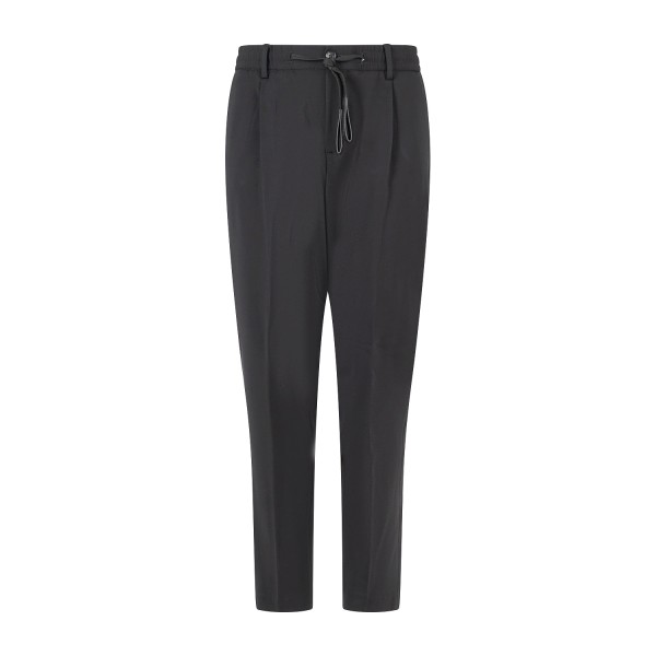 Daniele Alessandrini - Pantalone nero con girovita elasticizzato e laccetti per