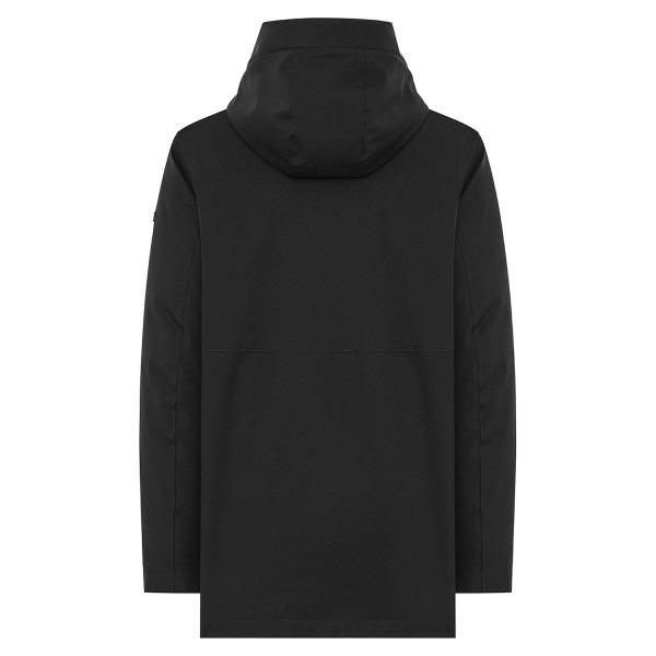 DUNO - Parka Suron nero in tessuto tecnico con cappuccio per uomo | suron