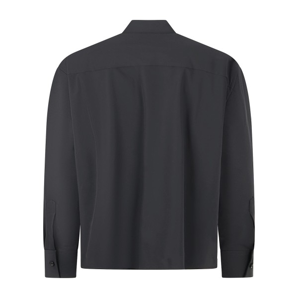Marsem - Camicia manica lunga nera in tessuto tecnico crop fit per uomo | c072