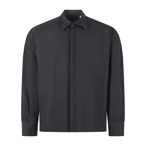 Marsem - Camicia manica lunga nera in tessuto tecnico crop fit per uomo | c072