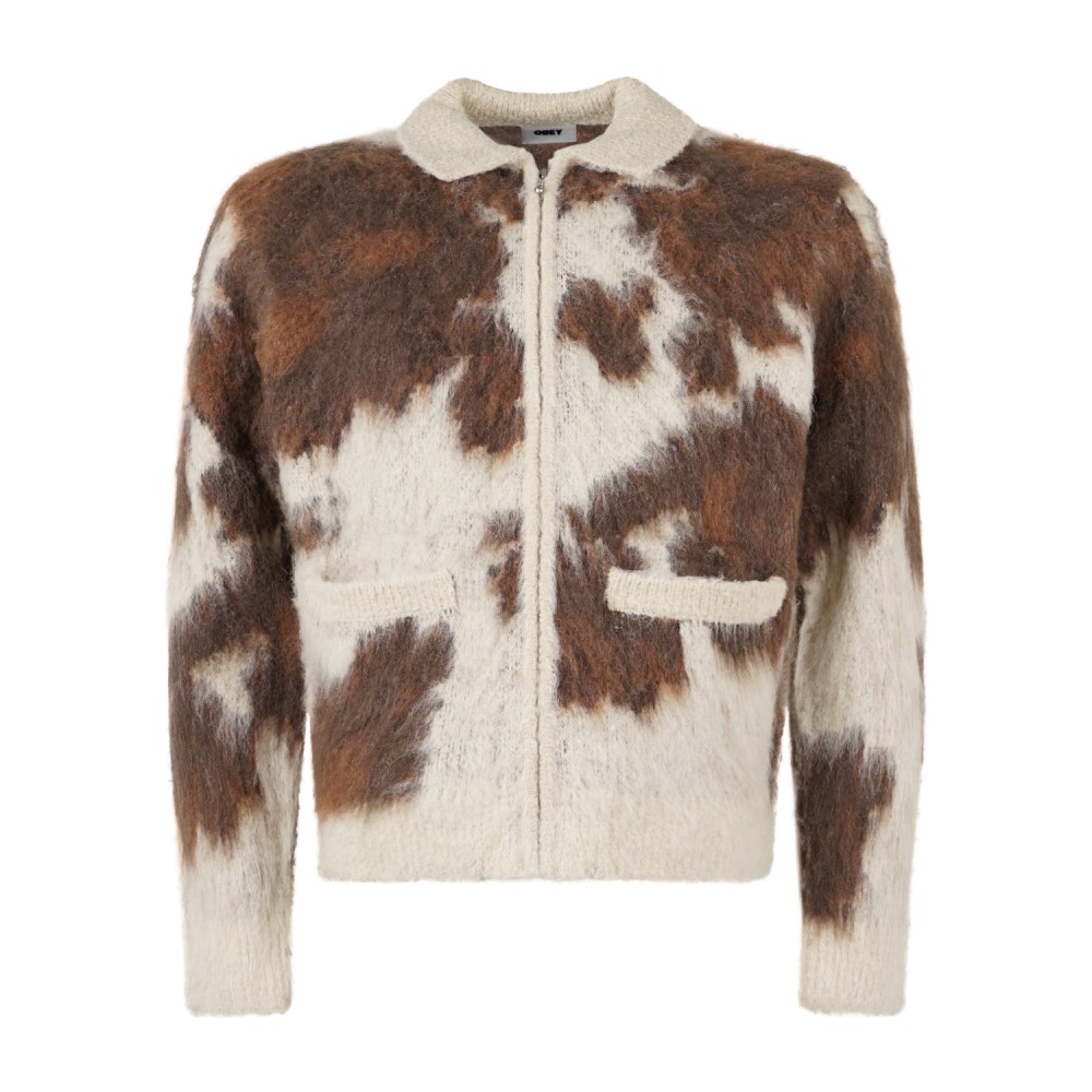 Obey - Cardigan Cow multicolore con full zip per uomo | 151010050 cow multi