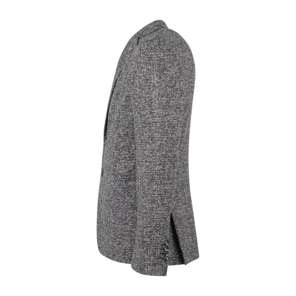 Havana & Co - Giacca grigia monopetto in jersey a fantasia check per uomo |