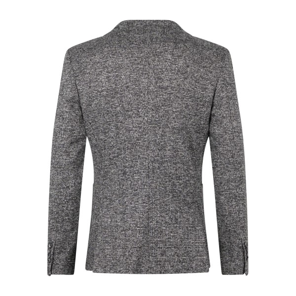 Havana & Co - Giacca grigia monopetto in jersey a fantasia check per uomo |
