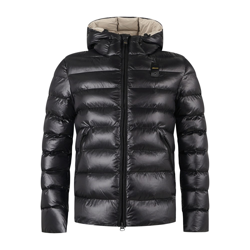 Blauer - Giubbotto Adams nero con cappuccio a effetto trapuntato per uomo |