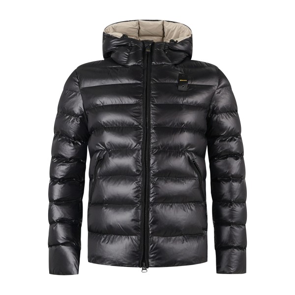 Blauer - Giubbotto Adams nero con cappuccio a effetto trapuntato per uomo |