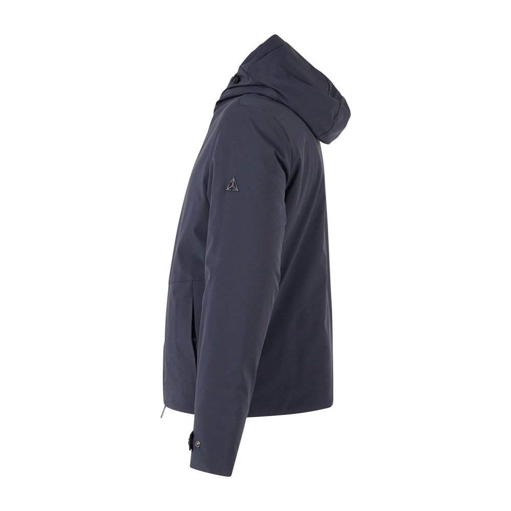 HèSKIMO - Giubbotto con cappuccio blu in tessuto tecnico per uomo | he2440005