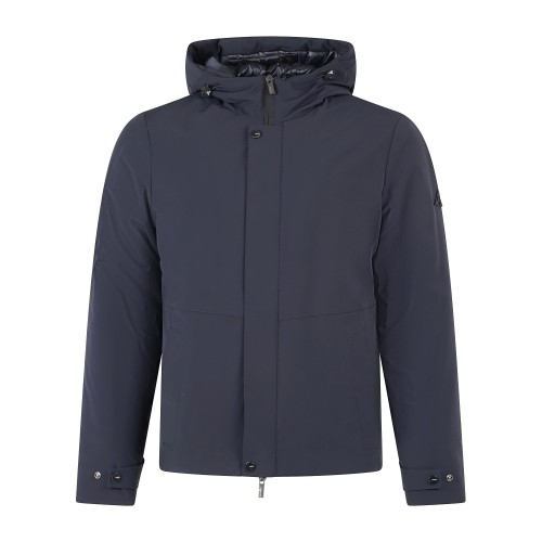 HèSKIMO - Giubbotto con cappuccio blu in tessuto tecnico per uomo | he2440005