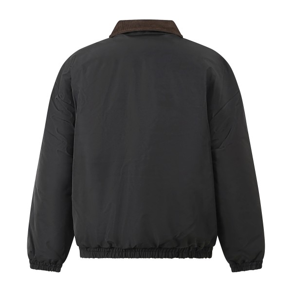 Obey - Giubbotto Elysian nera con colletto in velluto a coste e logo per uomo |