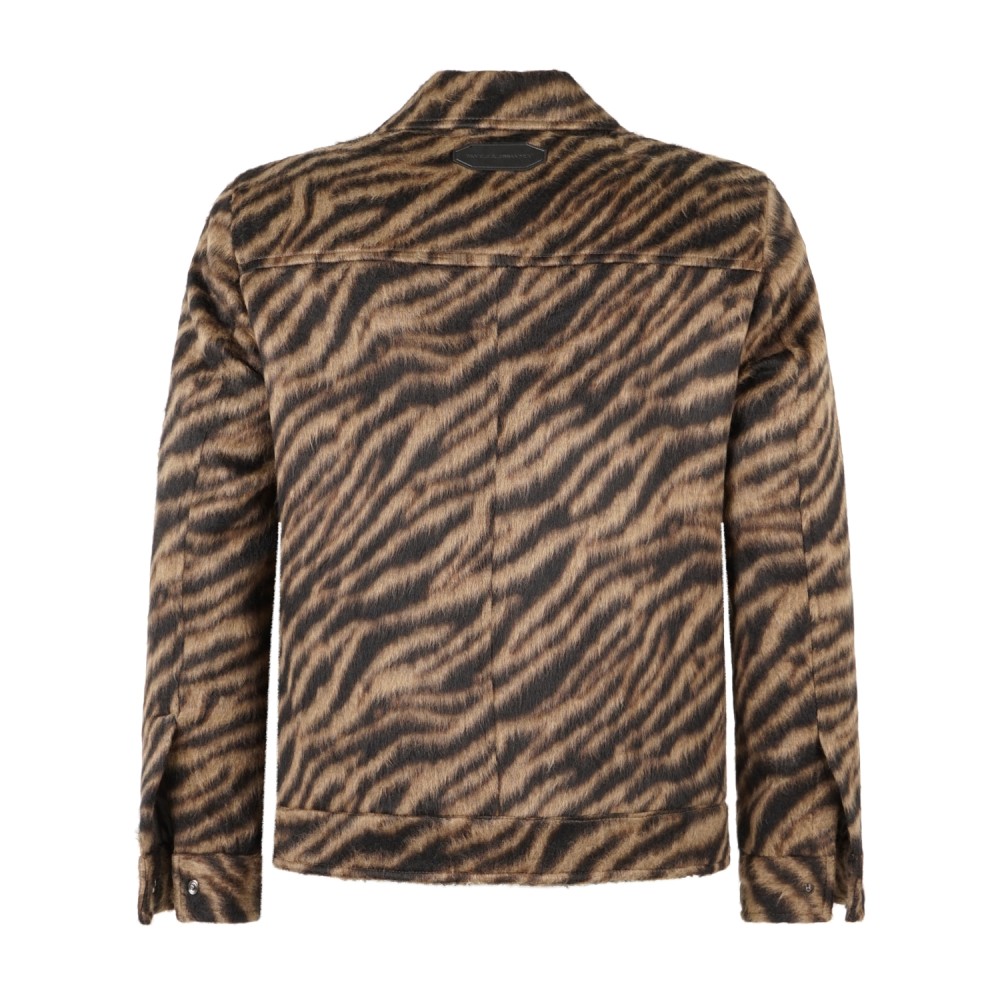Daniele Alessandrini - Giubbotto multicolor in misto lana fantasia animalier