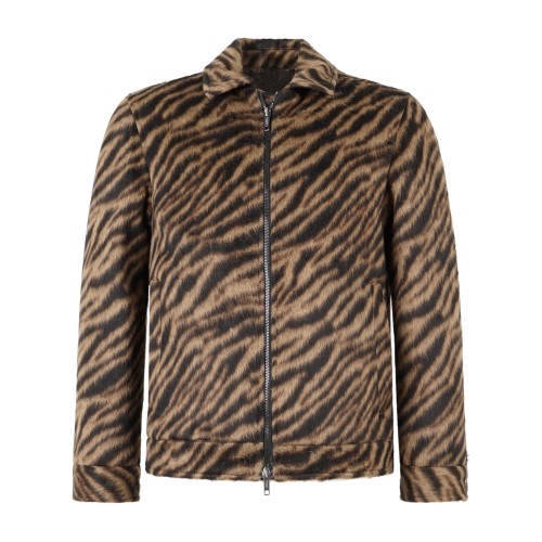 Daniele Alessandrini - Giubbotto multicolor in misto lana fantasia animalier