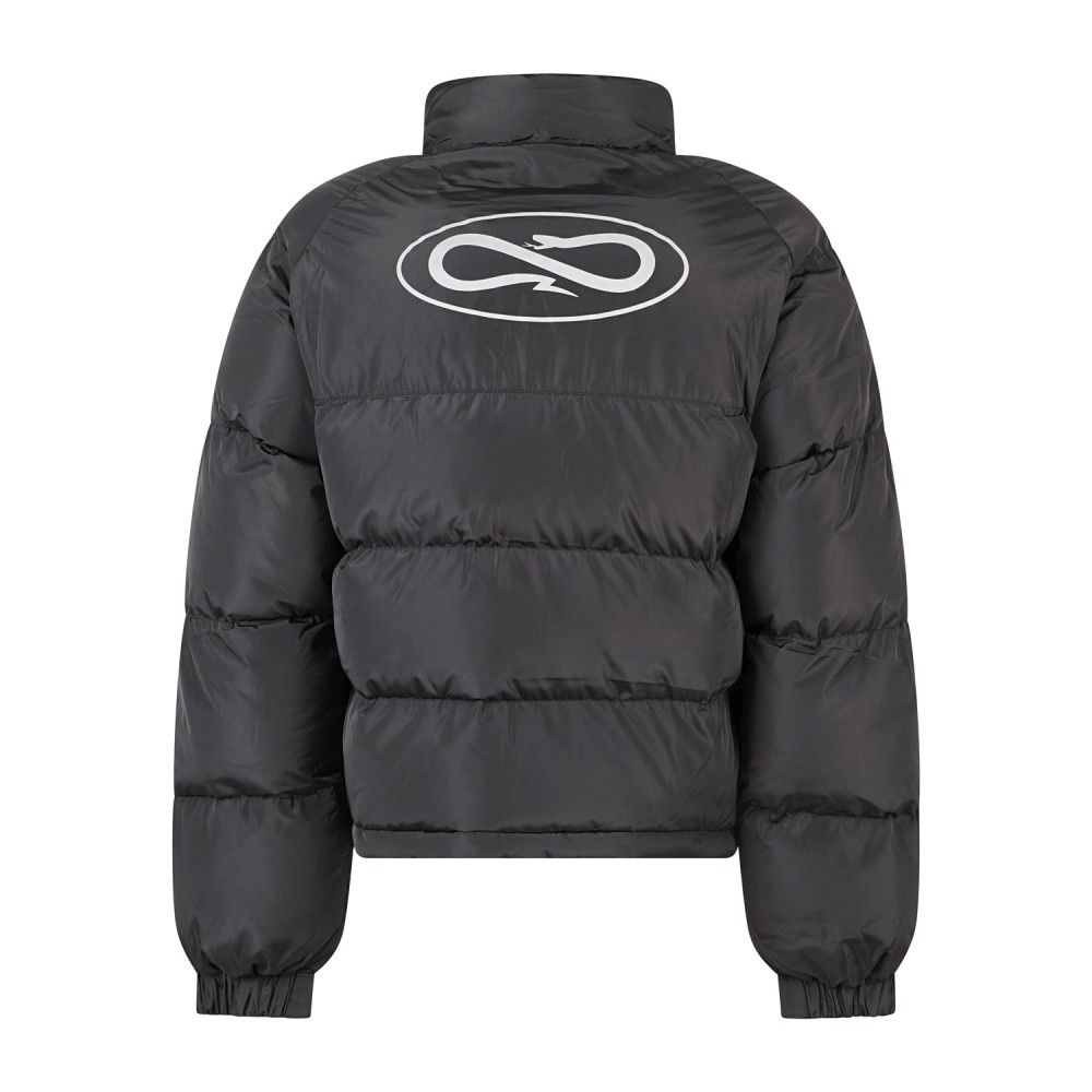 Propaganda - Giubbotto nero bomber Triangle Cobrahm con stampa sul retro per