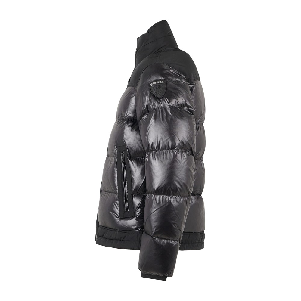 Blauer - Giubbotto Perkins nero effetto trapuntato con inserti in taslan per