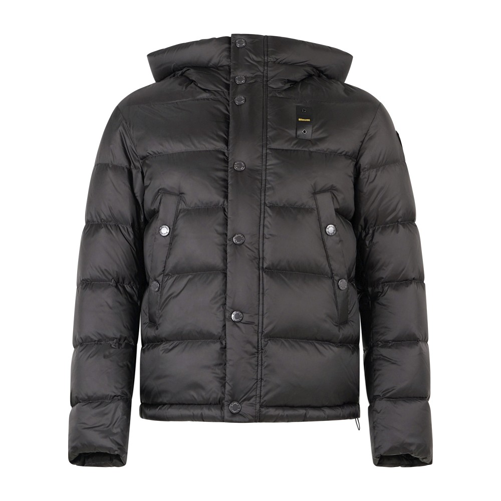 Blauer - Giubbotto piumino Clipper nero con cappuccio a effetto trapuntato