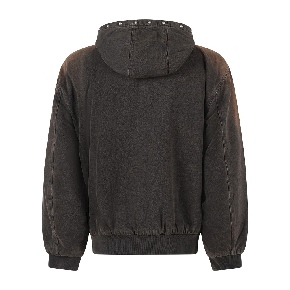 Obey - Giubbotto Studded marrone con cappuccio con borchie per uomo | 121800633