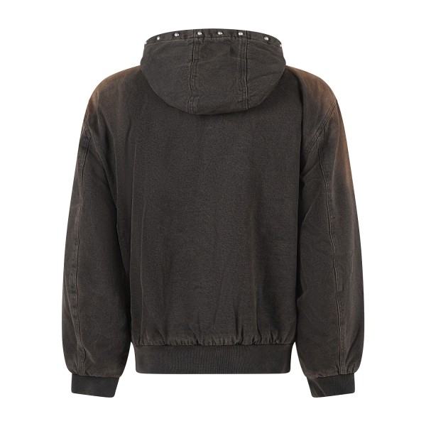 Obey - Giubbotto Studded marrone con cappuccio con borchie per uomo | 121800633