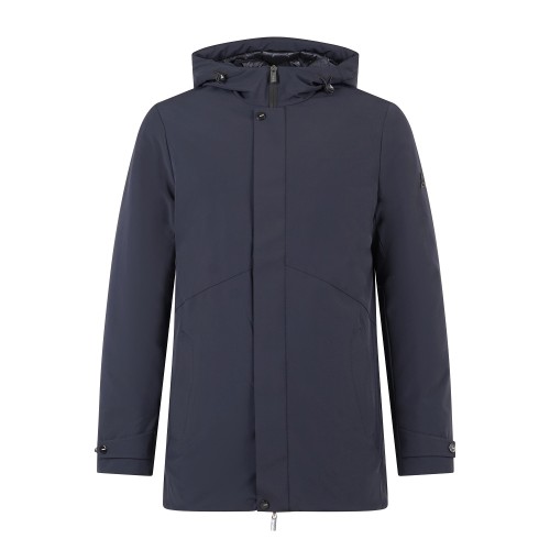 HèSKIMO - Parka con cappuccio blu in tessuto tecnico per uomo | he2440006 blu