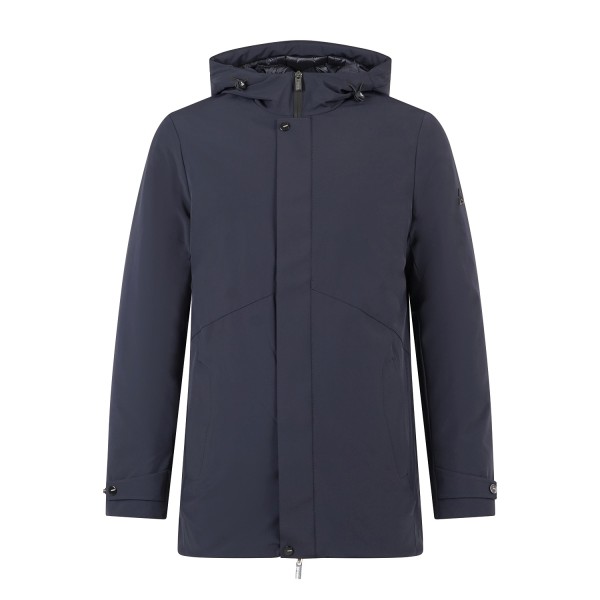 HèSKIMO - Parka con cappuccio blu in tessuto tecnico per uomo | he2440006 blu