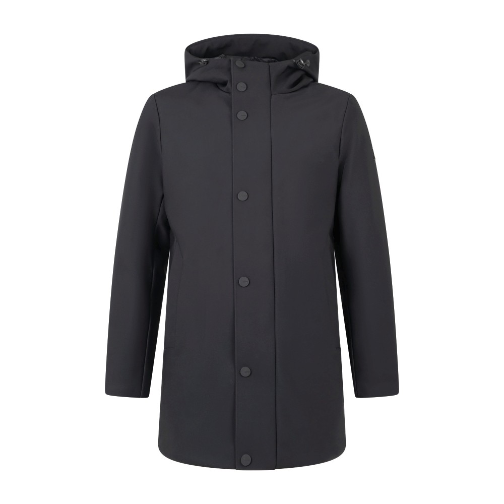 HèSKIMO - Parka con cappuccio nero in tessuto tecnico per uomo | he2440015 nero