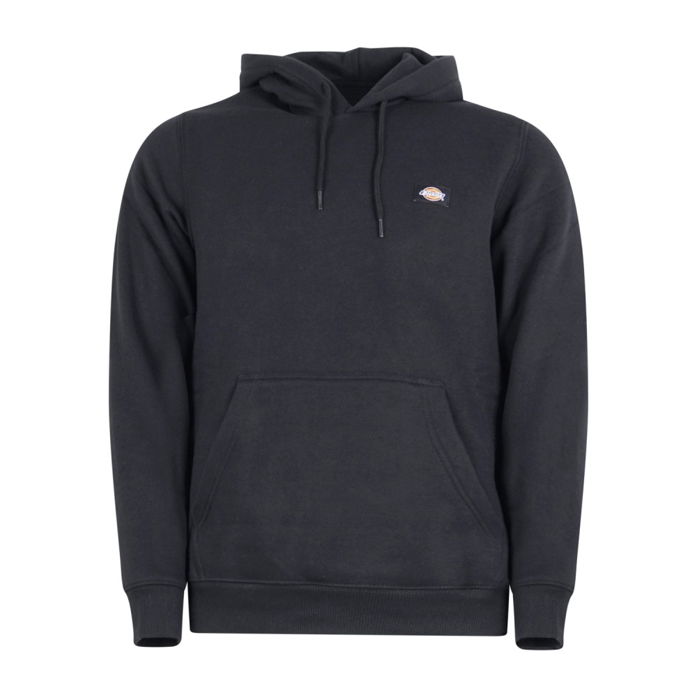 Dickies - Felpa con cappuccio Oakport nera in cotone con patch logo sul petto